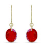 Pendientes de Plata Bañada en Oro con Ágata Roja