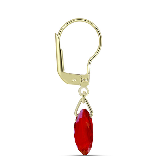 Pendientes de Plata Bañada en Oro con Ágata Roja