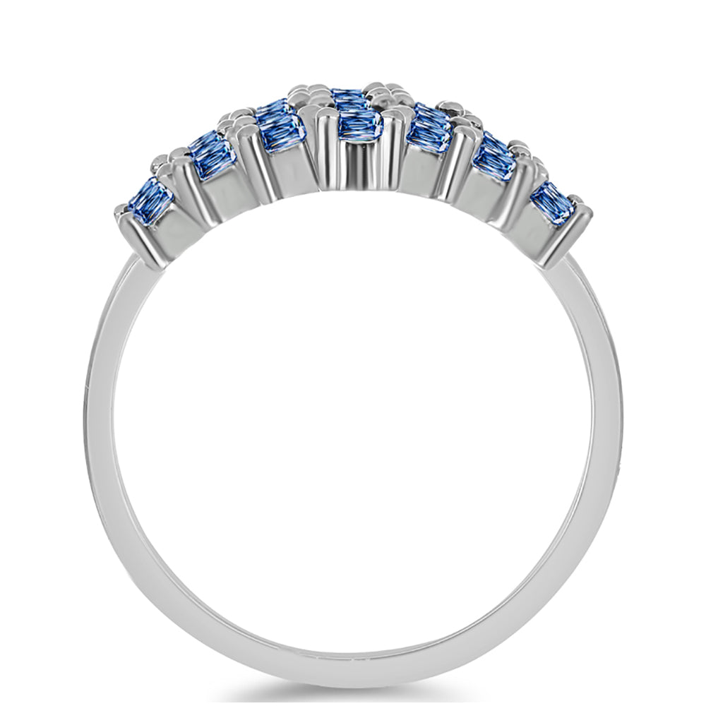 Anillo de Plata con Moisanita azul océano 2 