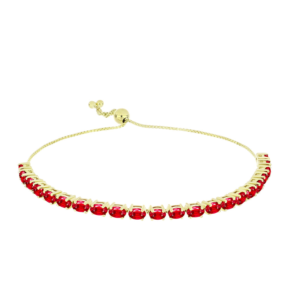 Pulsera de Plata Bañada en Oro con Ágata Roja 1 