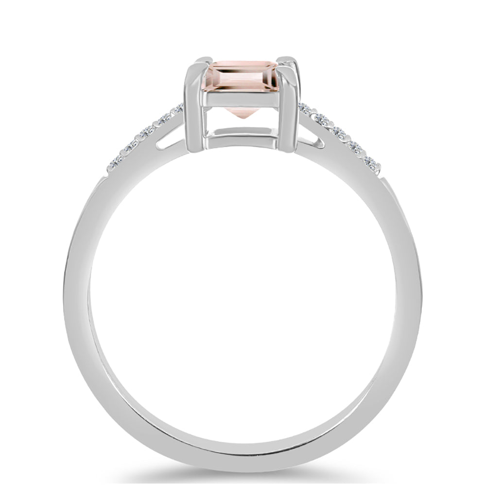 Anillo de Plata con Morganita de Gozareh y Topacio Blanco 2 