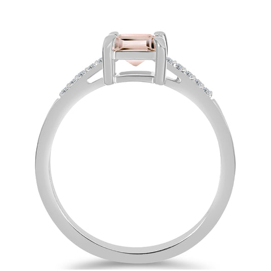 Anillo de Plata con Morganita de Gozareh y Topacio Blanco