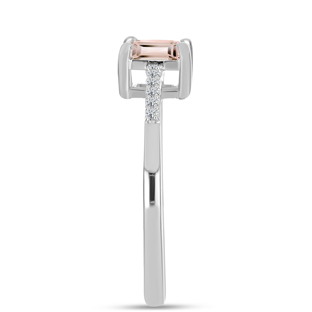 Anillo de Plata con Morganita de Gozareh y Topacio Blanco 4 