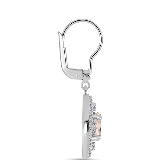 Pendientes de Plata con Morganita de Gozareh y Topacio Blanco