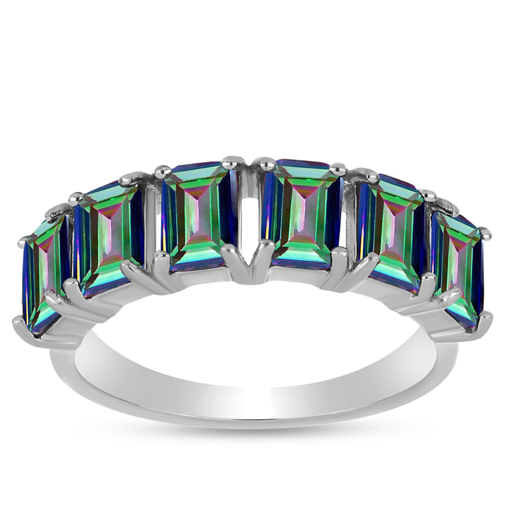 Anillo de Plata con Cuarzo Místico Verde de Brasil