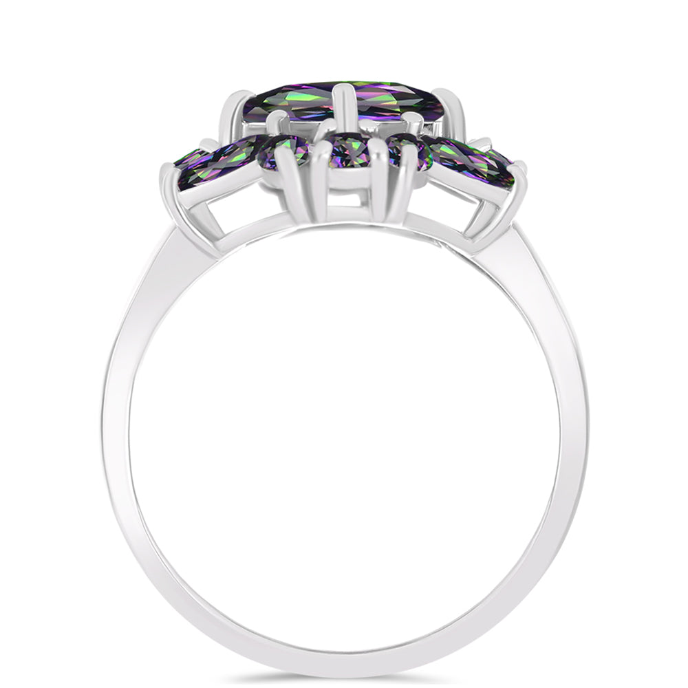 Anillo de Plata con Cuarzo Místico Verde de Brasil