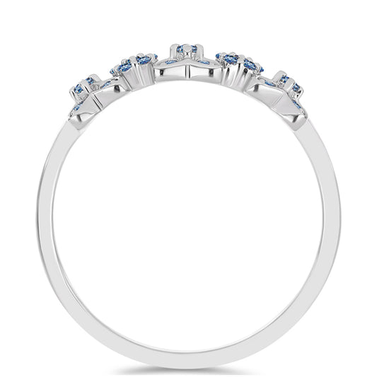 Anillo de Plata con Moisanita azul océano