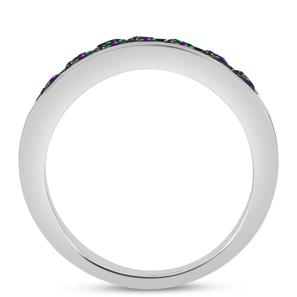 Anillo de Plata con Cuarzo Místico Verde de Brasil