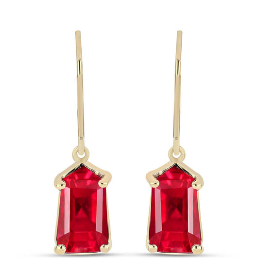 Pendientes de Plata Bañada en Oro con Ágata Roja