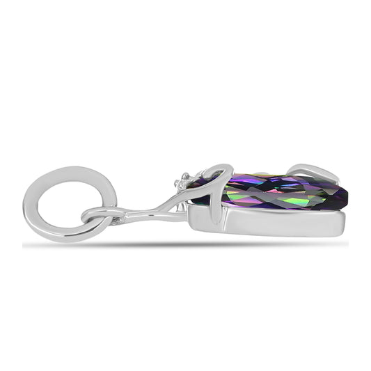 Colgante de Plata con Cuarzo Místico Verde de Brasil