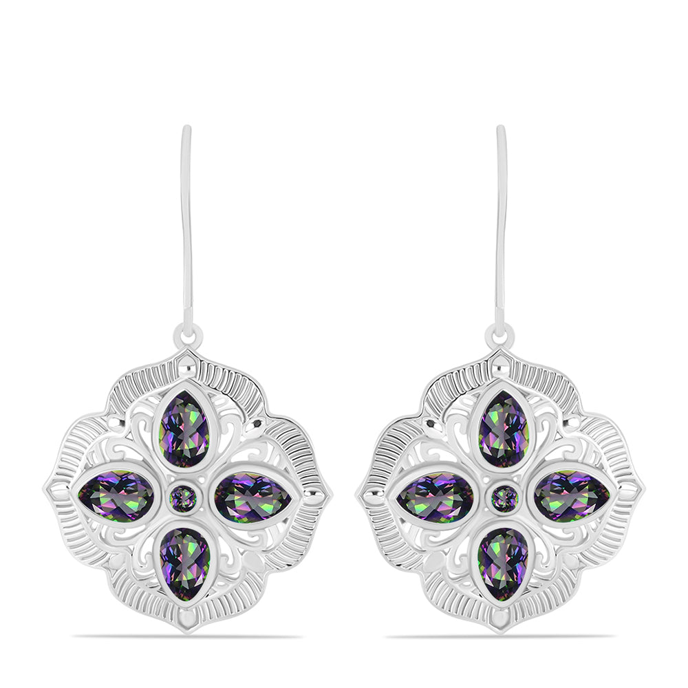 Pendientes de Plata con Cuarzo Místico Verde de Brasil