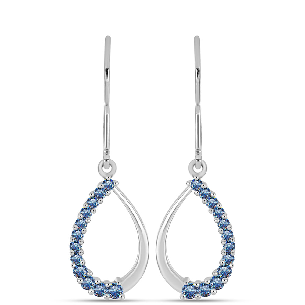 Pendientes de Plata con Moisanita azul océano