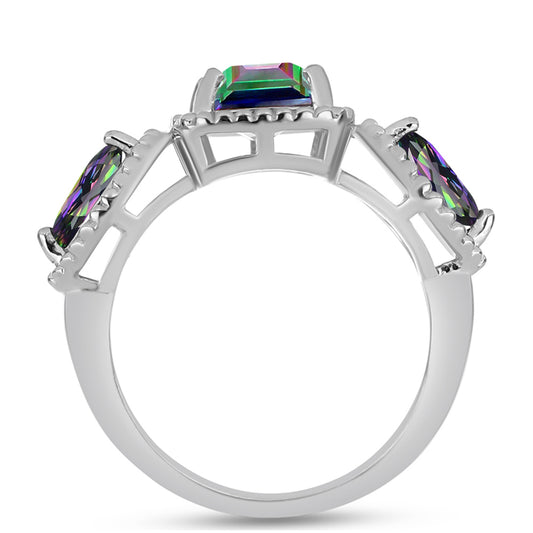 Anillo de Plata con Cuarzo Místico Verde de Brasil