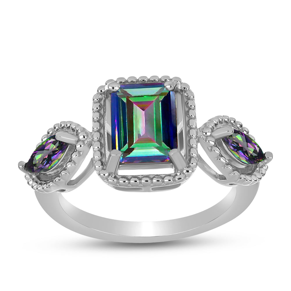 Anillo de Plata con Cuarzo Místico Verde de Brasil