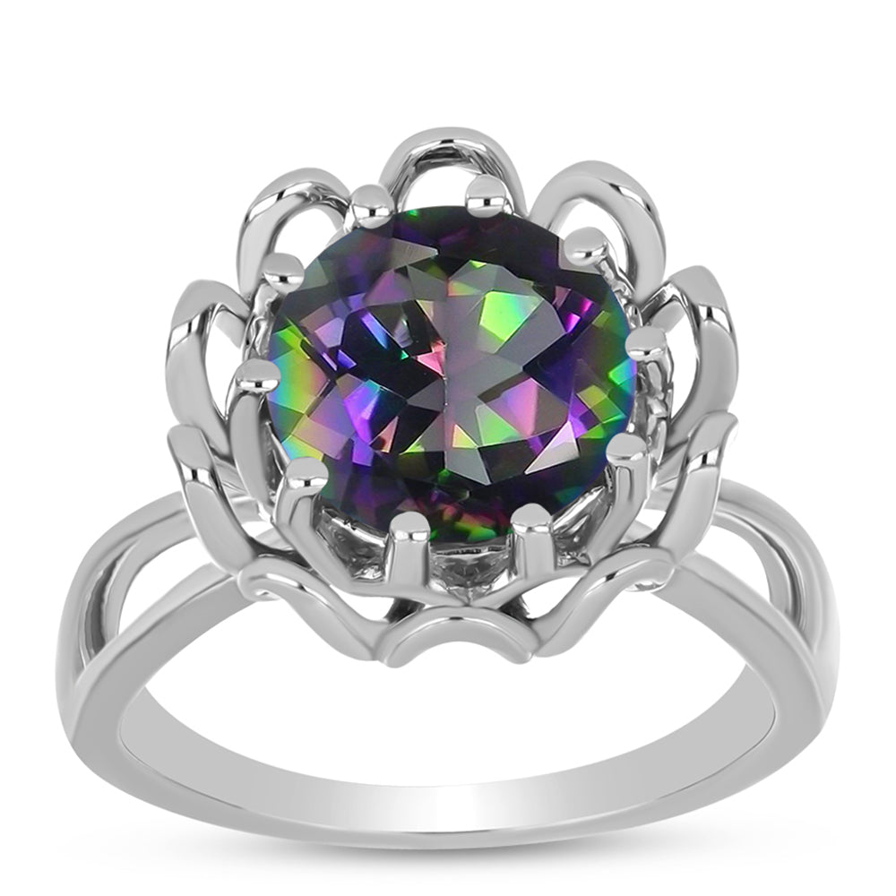 Anillo de Plata con Cuarzo Místico Verde de Brasil 3 