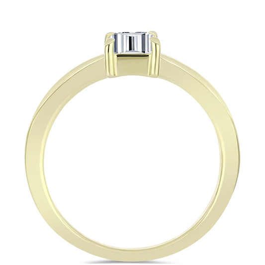 Anillo de Plata Bañada en Oro con Diamante certificado y cultivado en laboratorio