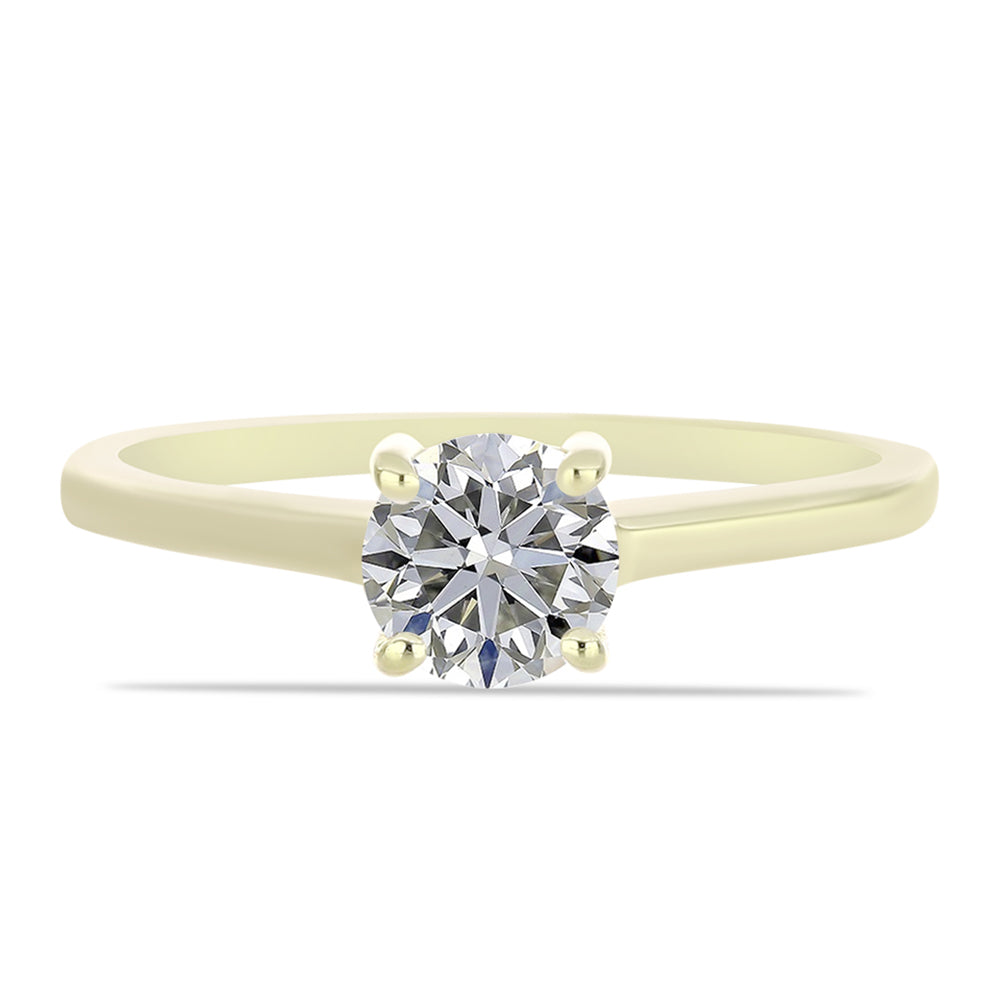 Anillo de Plata Bañada en Oro con Diamante certificado y cultivado en laboratorio