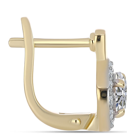 Pendientes de Plata Bañada en Oro con Diamante certificado y cultivado en laboratorio