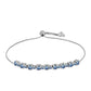 Pulsera de Plata con Moisanita azul océano