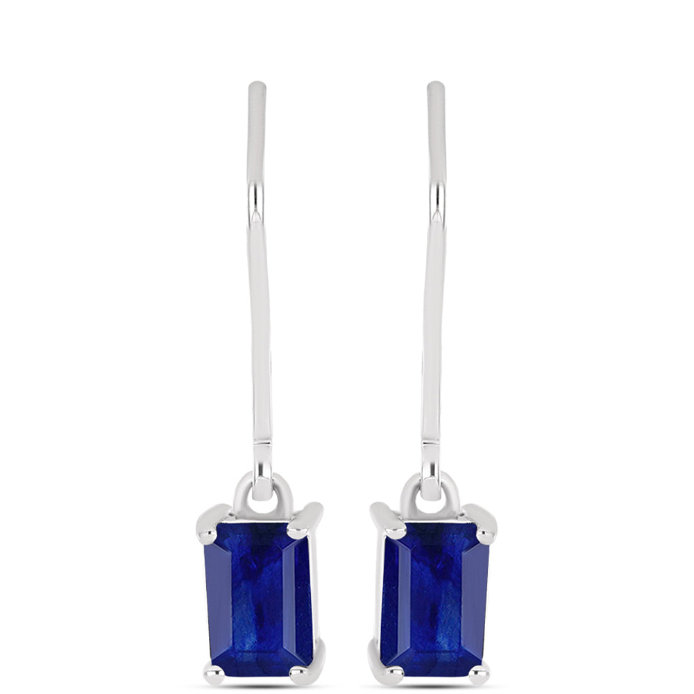 Pendientes de Plata con Zafiro Azul Australiano