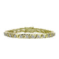 Pulsera de Plata Bañada en Oro con Diamante blanco y Topacio Blanco