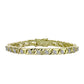 Pulsera de Plata Bañada en Oro con Diamante blanco y Topacio Blanco