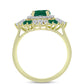 Anillo de Plata Bañada en Oro con Ágata Verde y Zircón Blanco