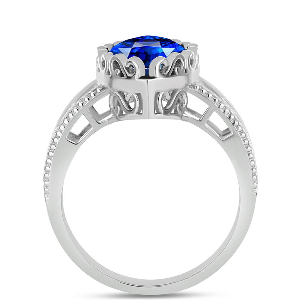 Anillo de Plata con Zafiro Azul Australiano 6 