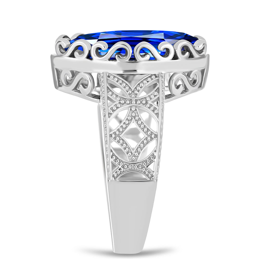 Anillo de Plata con Zafiro Azul Australiano 8 