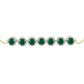 Pulsera de Plata Bañada en Oro con Ágata Verde y Topacio Blanco