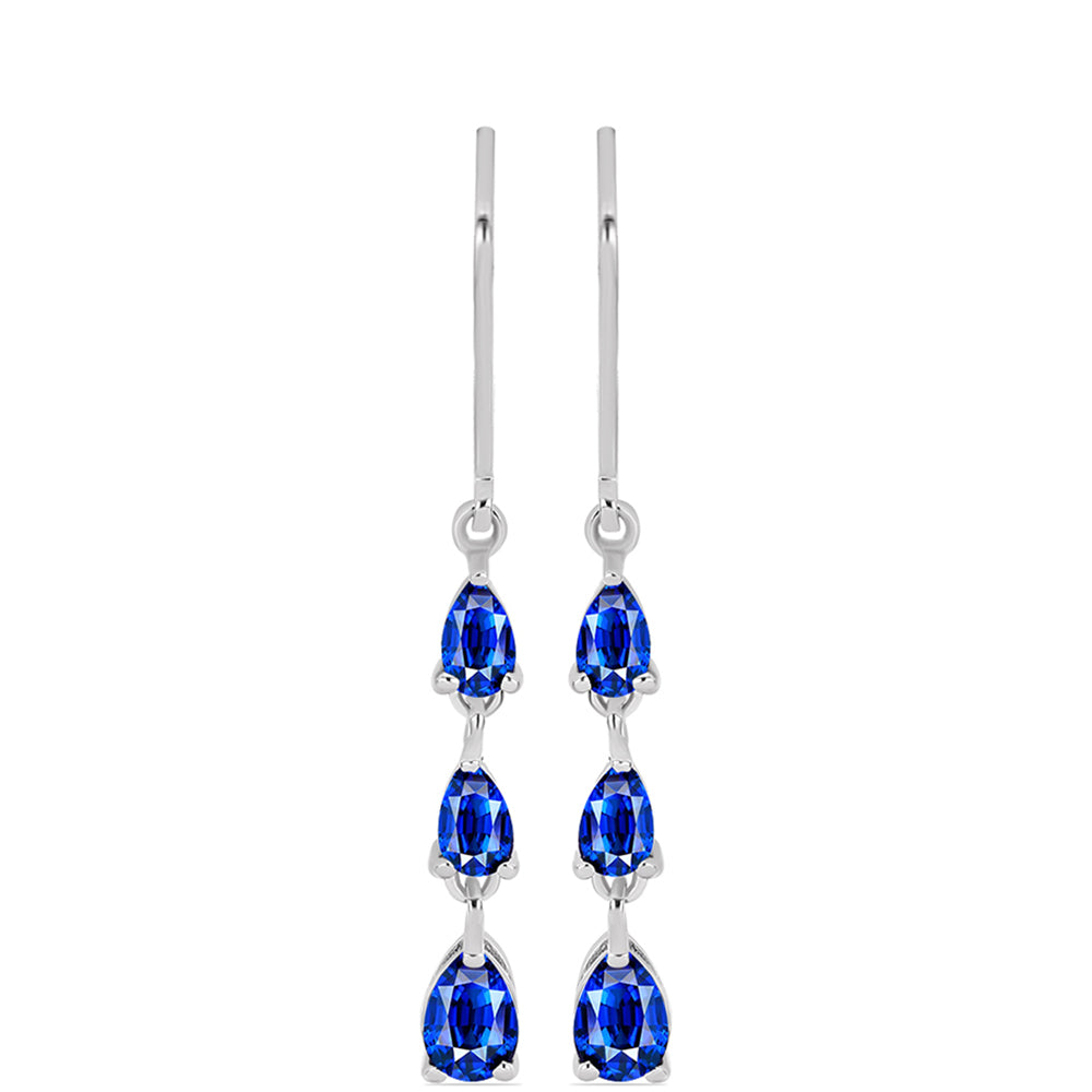 Pendientes de Plata con Zafiro Azul Australiano