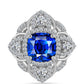 Anillo de Plata con Zafiro Azul Australiano y Topacio Blanco