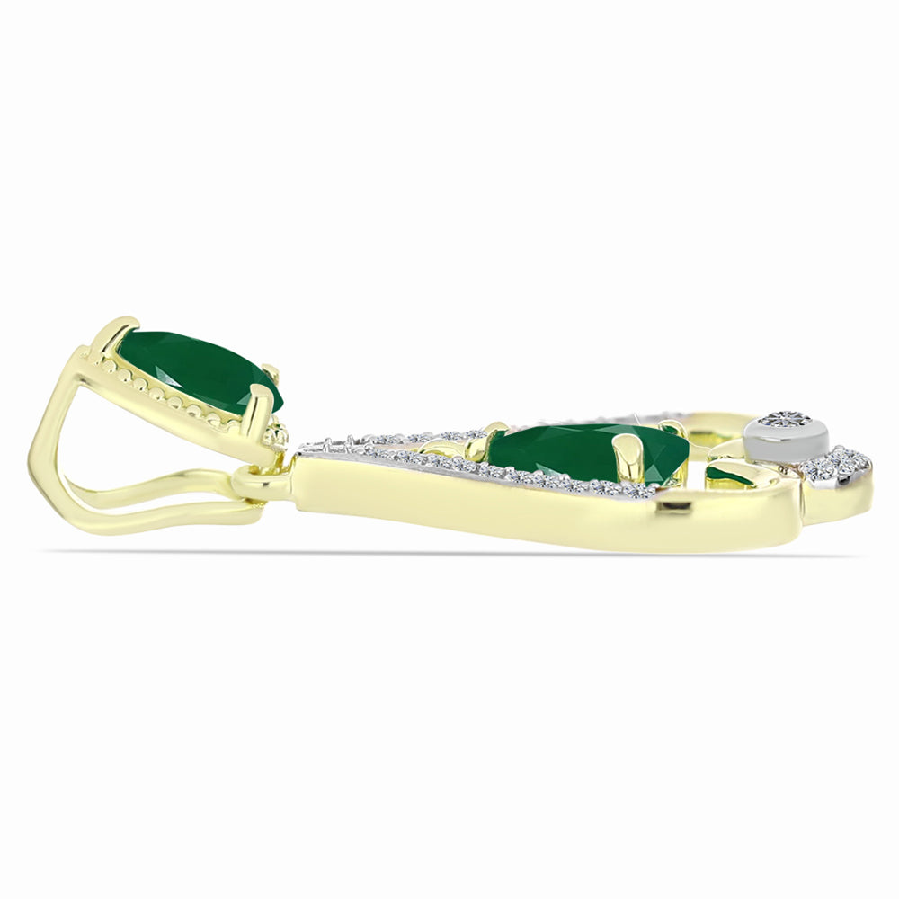 Colgante de Plata Bañada en Oro con Ágata Verde