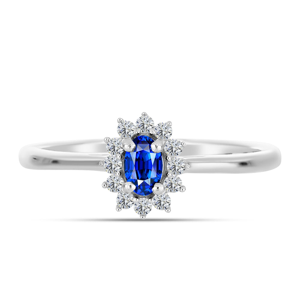 Conjunto de Plata con Zafiro Azul Australiano y Topacio Blanco ( Pendientes +Anillo +Colgante ) 2 