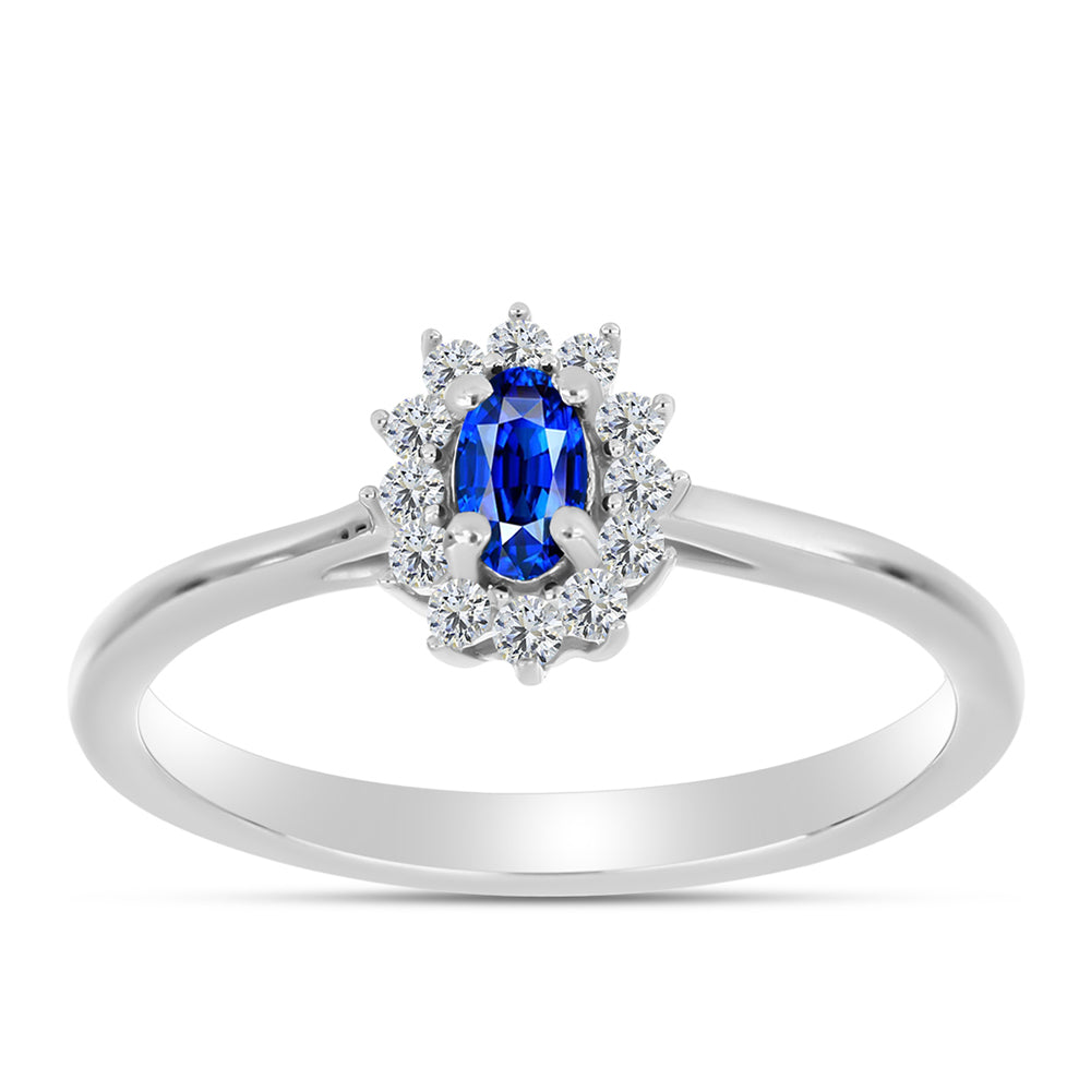 Conjunto de Plata con Zafiro Azul Australiano y Topacio Blanco ( Pendientes +Anillo +Colgante ) 18 