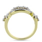 Anillo de Plata Bañada en Oro con Diamante blanco y Topacio Blanco