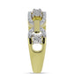 Anillo de Plata Bañada en Oro con Diamante blanco y Topacio Blanco