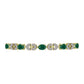 Pulsera de Plata Bañada en Oro con Ágata Verde y Topacio Blanco