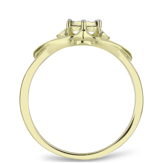 Anillo de Plata Bañada en Oro con Diamante blanco