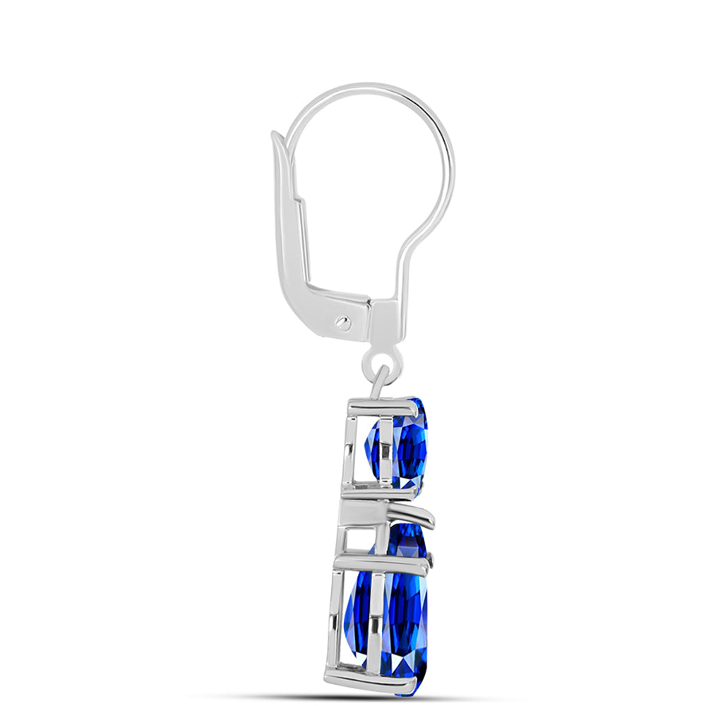 Pendientes de Plata con Zafiro Azul Australiano 6 