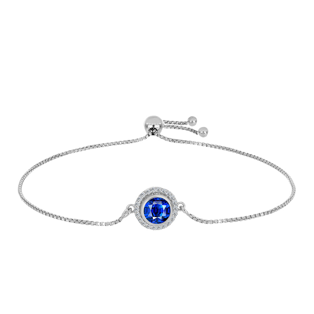 Pulsera de Plata con Zafiro Azul Australiano y Topacio Blanco