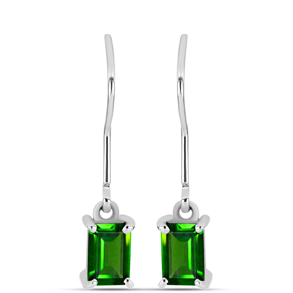 Pendientes de Plata con Diópsido de Cromo 1 