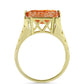 Anillo de Plata Bañada en Oro con Piedra Solar de Oregon