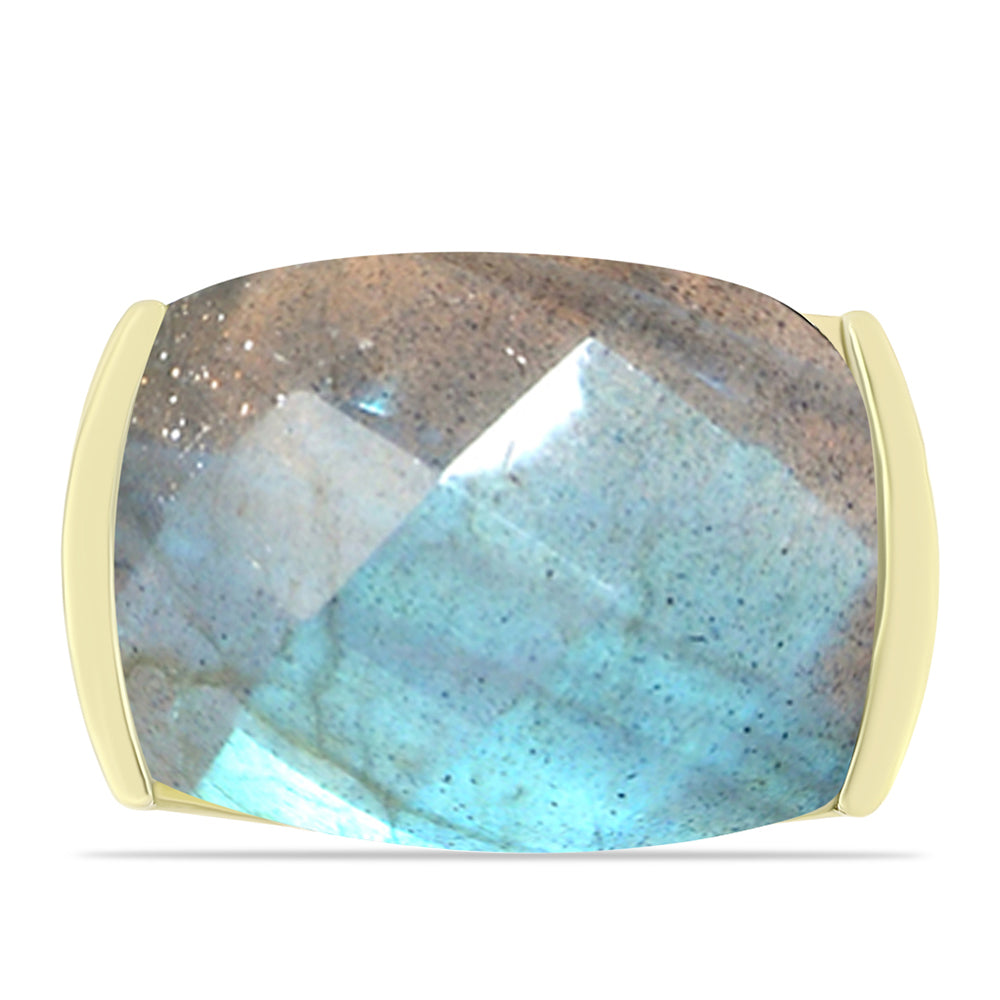 Anillo de Plata Bañada en Oro con Labradorita 1 