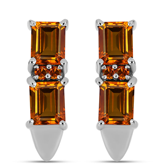 Pendientes de Plata con Citrino de Madeira