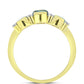Anillo de Plata Bañada en Oro con Labradorita y Topacio Blanco