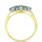 Anillo de Plata Bañada en Oro con Labradorita y Topacio Blanco