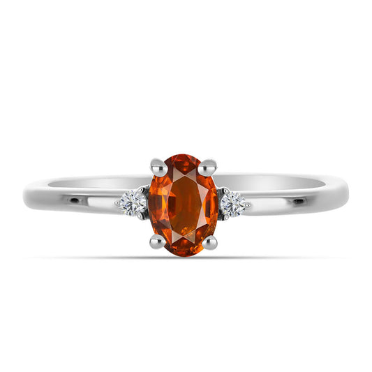 Anillo de Plata con Citrino de Madeira y Topacio Blanco