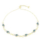 Pulsera de Plata Bañada en Oro con Labradorita y Topacio Blanco