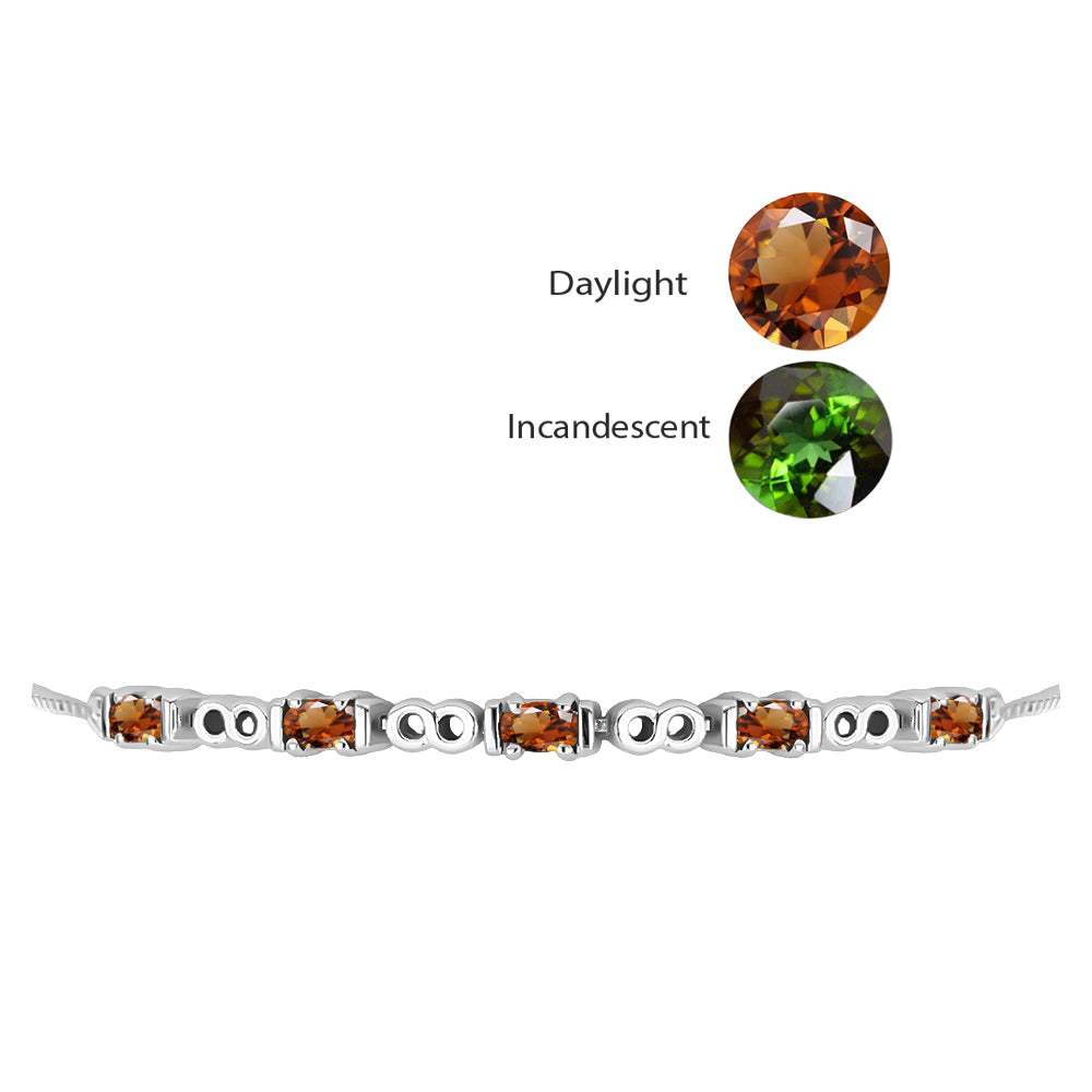Pulsera de Plata con Zultanita de Anatolia certificado y cultivado en laboratorio 2 